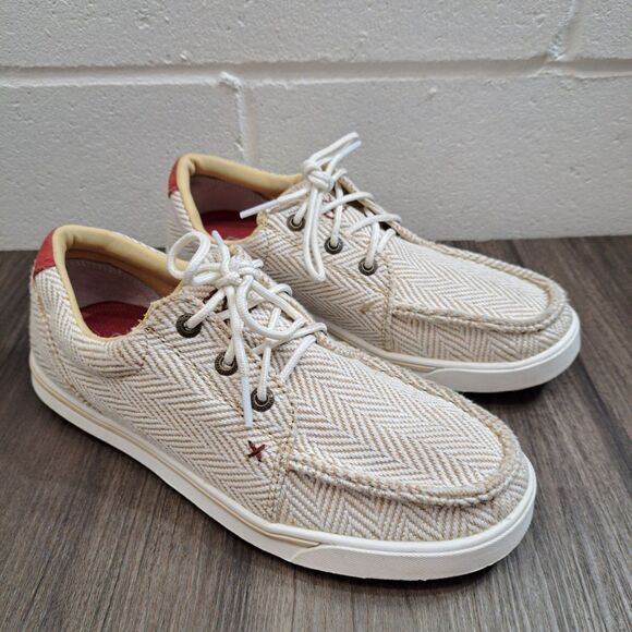 Twisted X Shoes - Twisted X Kicks In Women's Size 7.5 M Sand & White Lace Up Shoes WCA0082